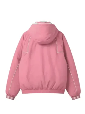 Marty Supreme Pink Pullover Hoodie back view showing rear shape, hood design, and smooth finish