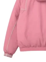 Marty Supreme Pink Pullover Hoodie close look showing hood shape, texture, and clean finish