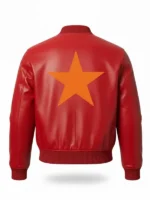 Marty Supreme Red Bomber Jacket back view showing rear shape, bomber structure, and clean finish