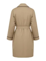 Marty Supreme Timothée Chalamet Brown Coat back view showing rear design, fall, and overall shape clearly