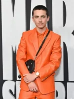 Marty Supreme Timothée Chalamet Leather Blazer front view showing the front design and neat fit