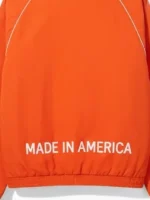 Timothee Chalamet Marty Supreme Orange Jacket back design showing rear stitching and construction detail