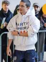 Marty Supreme Timothée Chalamet White Jacket styled look view showing full outfit and wearable street appeal
