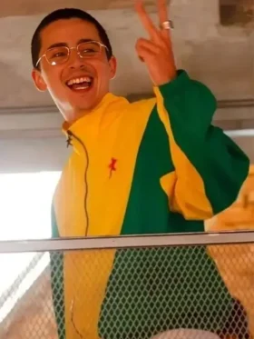 Marty Supreme Yellow and Green Track Jacket styled look showing full street outfit and wearable appeal