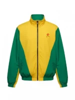 Marty Supreme Yellow and Green Track Jacket view look showing design detail and construction finish