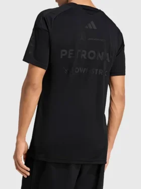 The back profile of the Mercedes AMG F1 Night Driver T Shirt showing a clean and consistent finish.