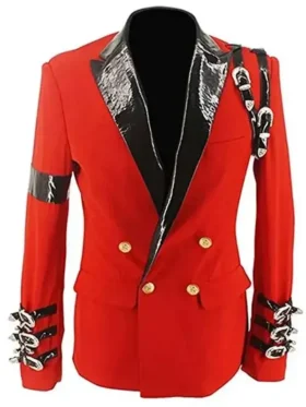 Michael Jackson Award Ceremony Red Blazer Front View