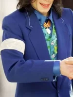Michael Jackson Courtside Blue Blazer Close-Up View