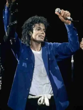 Michael Jackson Singer Blue Jacket Front View