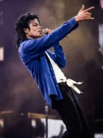 Michael Jackson Singer Blue Jacket View