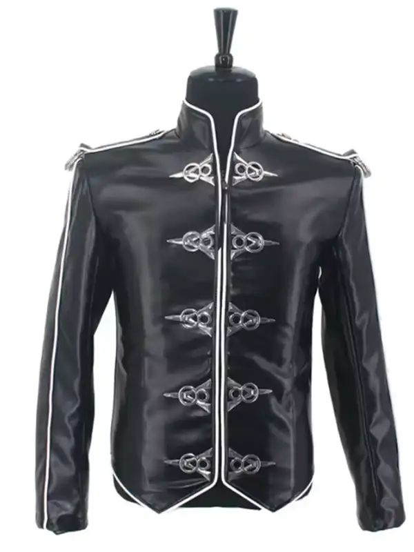 Michael Jackson V8 Black Leather Jacket Front Look Michael Jackson V8 Black Leather Jacket Front Look