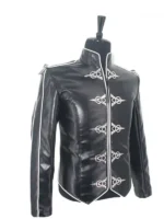 Michael Jackson V8 Black Leather Jacket Side View