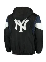 Back view of the iconic NY Yankees Blackout Anorak Hooded Jacket.