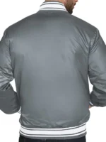 NY Yankees Starter Gray Cooperstown Varsity Jacket Back View