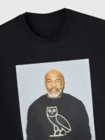 A detailed macro shot of the high-definition print and fabric grain on the OVO Tyson OG Photo T-Shirt.