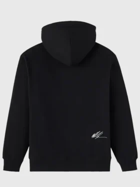 Rear profile of the OVO Tyson Tattoo OG Hoodie showcasing its seamless construction and spacious hood.