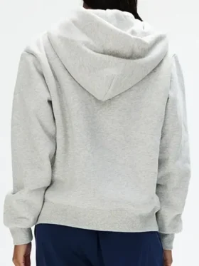 Clean rear perspective of the Parke OG Varsity Hoodie Grey.