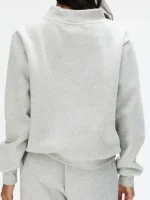 Clean rear perspective of the Parke Signature Patch Mockneck Sweatshirt.