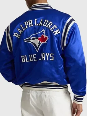 Back view of the iconic Polo Ralph Lauren Blue Jays Jacket.