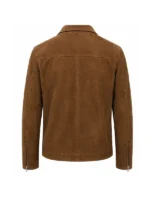 Ray Romano Running Point S02 Brown Suede Jacket back view showing rear panel and suede finish