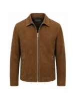 Ray Romano Running Point S02 Brown Suede Jacket view look showing styled outfit and street appeal