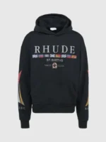 Rhude Yacht Club Hoodie Black Front View