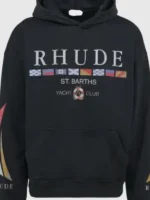 Rhude Yacht Club Hoodie Black View Design