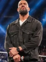 Macro shot of the Roman Reigns RAW Denim Trucker Jacket material.