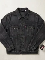 Lifestyle perspective of the Roman Reigns RAW Denim Trucker Jacket.