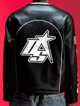 The back profile of the Serene GT Leather Jacket showing a clean finish and structured rear design.