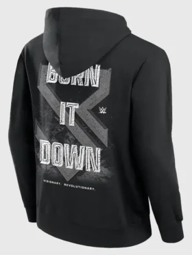 Clean rear view of the Seth Rollins Burn It Down Hoodie.