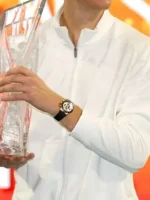 Front view of the classic Sinner Miami Open White Track Jacket.