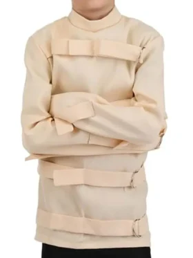 Front profile of the stray jackets Straight White Jacket Costume.