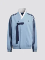 Front view of the Stray Kids x Adidas Hanbok Jacket in light blue.
