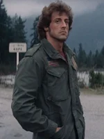 Profile angle showcasing the Sylvester Stallone M65 Field Jacket fit.