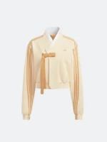 Front view of the TWICE x Adidas Hanbok Cream Yellow Fusion Jacket.