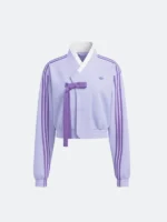 Front view of the TWICE x Adidas Hanbok Lavender Fusion Jacket.