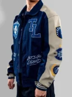 Team Liquid 2025 Letterman jacket side view showing profile shape, smooth fit, and design detail