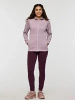 Front view of the Tempa Fleece Hooded Jacket Mens and Womens in a soft lavender hue.