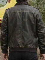 The Dog Stars Josh Brolin Leather Jacket back view showing rear panel construction and leather finish