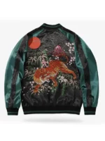 Tiger Sukajan Jacket back design view showing tiger artwork, embroidery, and jacket detail