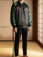 Tiger Sukajan Jacket front view showing clean design, sharp fit, and front detailing