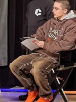 Timothee Chalamet Marty Supreme Brown Jacket front view showing full silhouette and brown finish