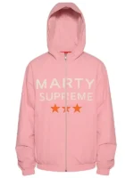Timothee Chalamet Marty Supreme Pink Jacket front view showing clean design and sharp fit