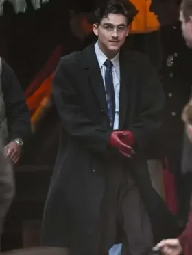 Timothée Chalamet Marty Supreme Wool Coat design look showing texture, shape, and neat details