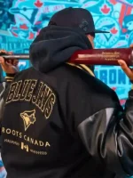 Back view of the iconic Toronto Jays Anniversary Varsity Jacket.