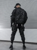 Back view of the iconic Universe XB-03 Black Bomber Jacket.