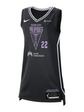 Direct front profile of the Veronica Burton Golden State Valkyries Victory Jersey.