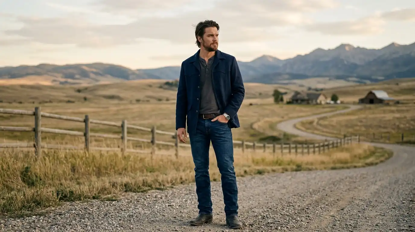 Kayce Dutton Yellowstone jacket style with balanced modern western outfit