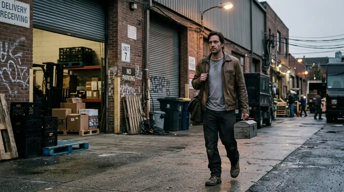 Dave leather jacket from Memory of a Killer reflecting the character's practical and no-nonsense operational style at TVJackets